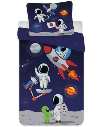 Astronaut Junior Sengetøj 100x140 Cm Astronaut Rum Sengetøj       Design 100  Bomuld
