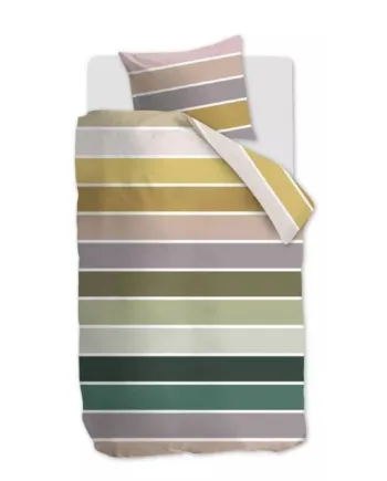 Auping Sengetøj 140x220 Cm Bomuldssatin Sengesæt Brede Striber Auping Poseidon Multi