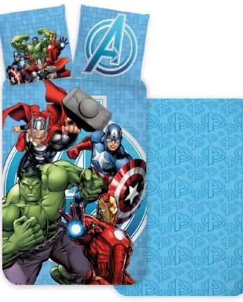 Avengers Sengetøj 140x200 Cm Marvel Helte Sengetøj Med Hulk  Captain America  Thor Og Iron Man- Sengesæt   100  Bomuld