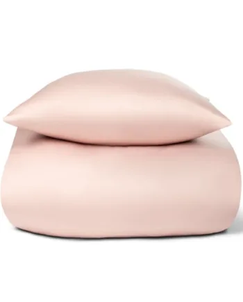 Bambus Dobbelt Sengetøj 200x220 Cm 100  Naturligt Bambus Nature By Borg Rosa Satinvævet Dobbelt Dynebetræk
