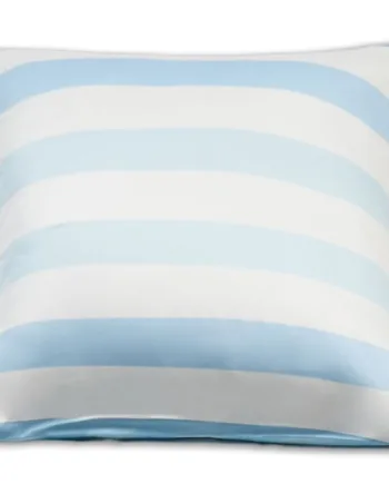 Bambus Pudebetræk 100  Naturligt Bambus 60x63 Cm Blå Brede Striber Satinvævet Hovedpudebetræk