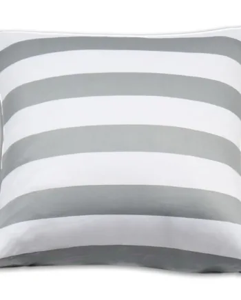 Bambus Pudebetræk 100  Naturligt Bambus 60x63 Cm Grå Brede Striber Satinvævet Hovedpudebetræk
