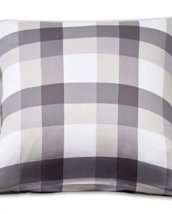 Bambus Pudebetræk 100  Naturligt Bambus 60x63 Cm Store Grå Tern Satinvævet Hovedpudebetræk