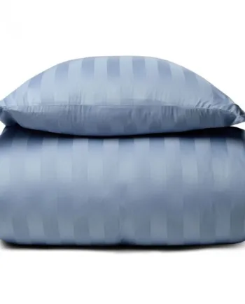 Bambus Sengetøj 100  Naturligt Bambus 140x200 Cm Blåt  Jacquardvævet Sengesæt Med Striber
