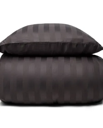 Bambus Sengetøj 100  Naturligt Bambus 140x200 Cm Gråt  Jacquardvævet Sengesæt Med Striber