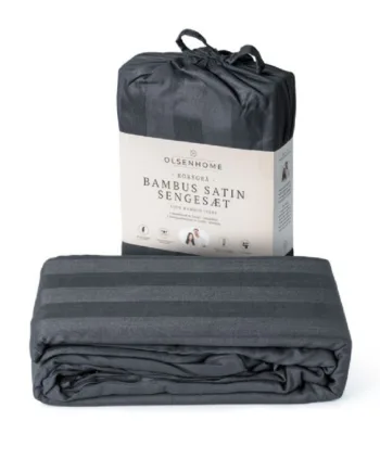 Bambus Sengetøj 140x200 Cm 100  Naturligt Bambus Olsenhome Koksgrå Satinvævet Dynebetræk