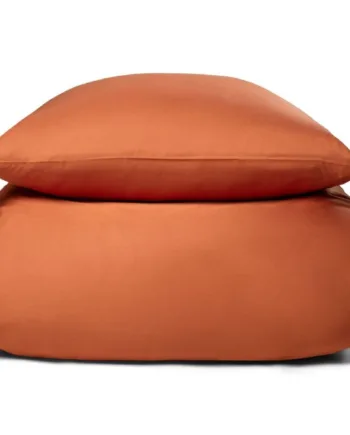 Bambus Sengetøj 100  Naturligt Bambus 140x200 Cm Orange  Satinvævet Sengesæt