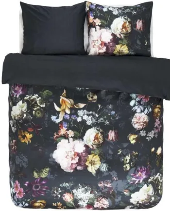 Blomstret Sengetøj 200x200 Cm Fleur Nightblue Blåt Sengetøj       Design 100  Bomuldssatin Essenza