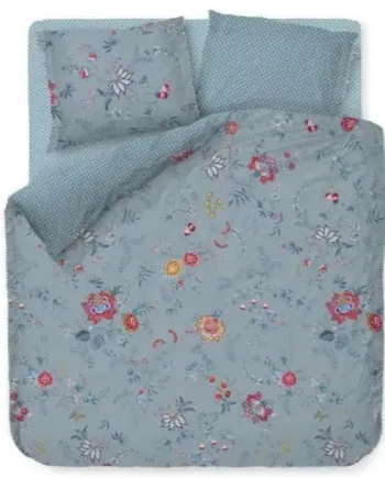 Blomstret Sengetøj 140x220 Cm Flower Festival Blue Sengelinned Med Dobbeltsidet Design 100  Bomuld Pip Studio
