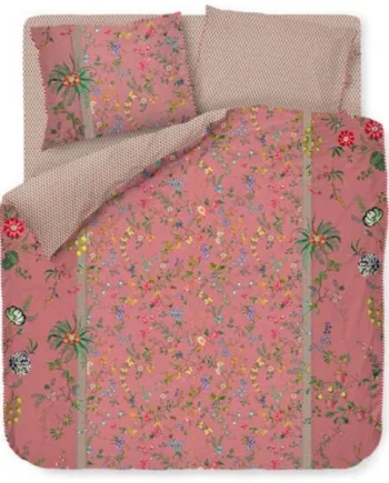 Blomstret Sengetøj 140x200 Cm Petites Fleur Pink       Sengesæt 100  Bomuld Pip Studio Sengetøj