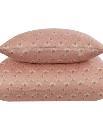 Blomstret Sengetøj 140x220 Cm Summer Rosa 100  Bomuldssatin Sengetøj By Night