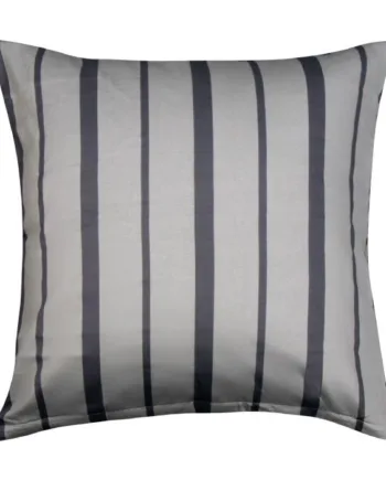 Ekstra Blødt Pudebetræk 60x63 Cm 100  Bomuldssatin Grå Og Sort Stribet Hovedpudebetræk 300 Tc Pudebetræk Fra By Borg