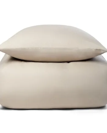 Ensfarvet Sengetøj Beige Microfiber Sengesæt 140x200 Cm In Style Sengelinned