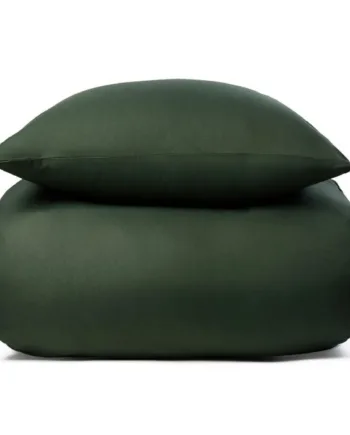 Ensfarvet Sengetøj Mørkegrønt Microfiber Sengesæt 140x200 Cm In Style Sengelinned