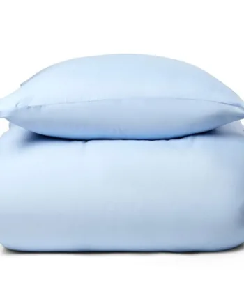 Ensfarvet Sengetøj Pastel Blåt Microfiber Sengesæt 140x200 Cm In Style Sengelinned