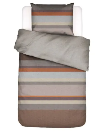 Essenza Flonel Sengetøj 100  Bomuldsflonel Sengesæt 140x200 Cm Kim Brown Sengelinned