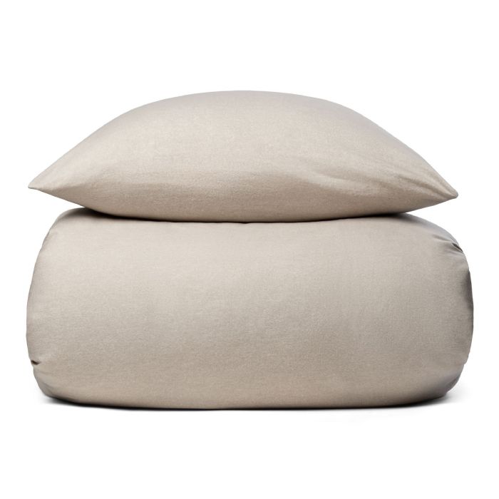 Flonel Sengetøj 140x200 Cm Blødt Ensfarvet Sengesæt Grey Melange 100 Bomuldsflonel By Night Sengelinned