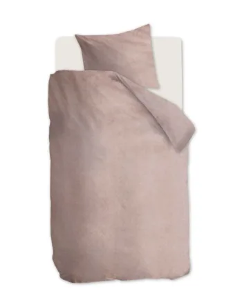 Flonel Sengetøj 140x200 Cm Rosa Ensfarvet Sengesæt 100  Bomulds Flonel Frost Beddinghouse Sengelinned