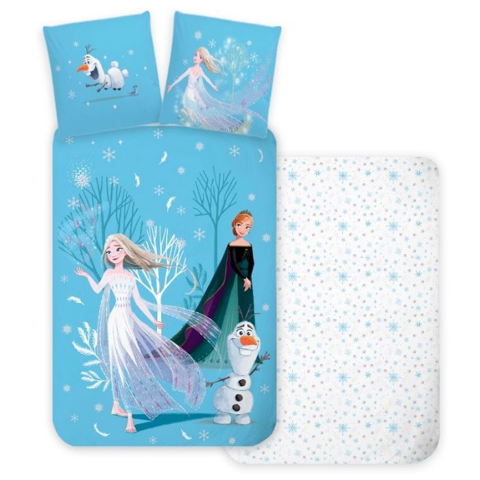 Frost Sengetøj Til Junior Vendbart Design Med Anna Og Elsa 100x140 Cm Sengesæt 100 Blødt Bomuld