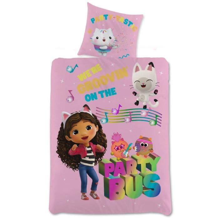 Gabby   Dollhouse Sengetøj 140x200 Cm Party Bus Dynebetræk   100  Bomuld
