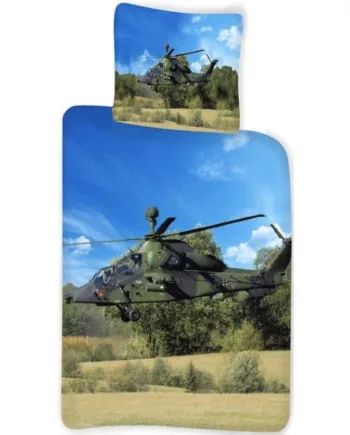 Helikopter Sengetøj 140x200 Cm Militær Helikopter Dynebetræk   100  Bomuld Børnesengetøj