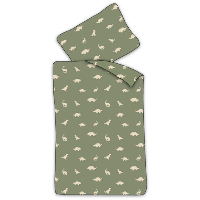 Baby Sengetøj 70x100 Cm Grønt Sengesæt Med Dinosaur 100  Blødt Bomulds Sengelinned