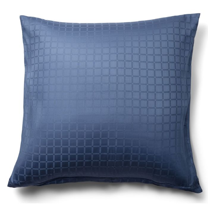 Luksus Pudebetræk 60x63 Cm 100 Bomuldssatin Daisy Blå By Night Jacquard Vævet