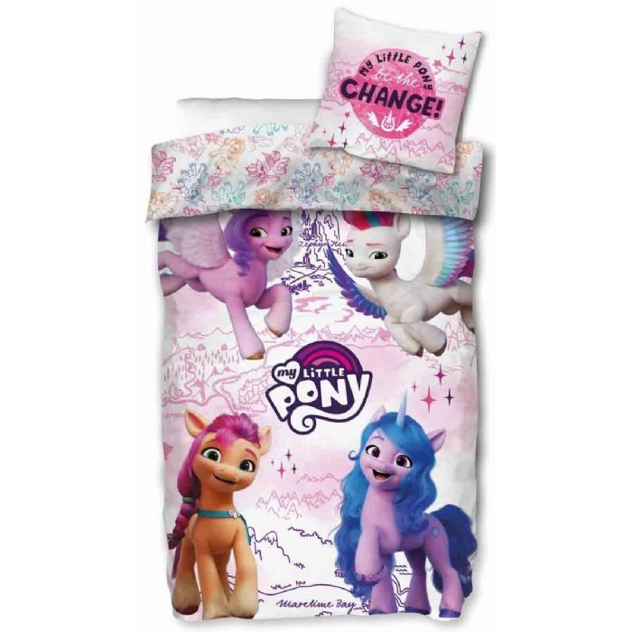 My Little Pony Sengetøj 140x200 Cm New Generation Dynebetræk Med Vendbart Design 100 Bomulds Sengesæt