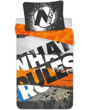 Nerf Sengetøj 140x200 Cm What Rules Dynebetræk Med   Design 100  Bomulds Sengelinned
