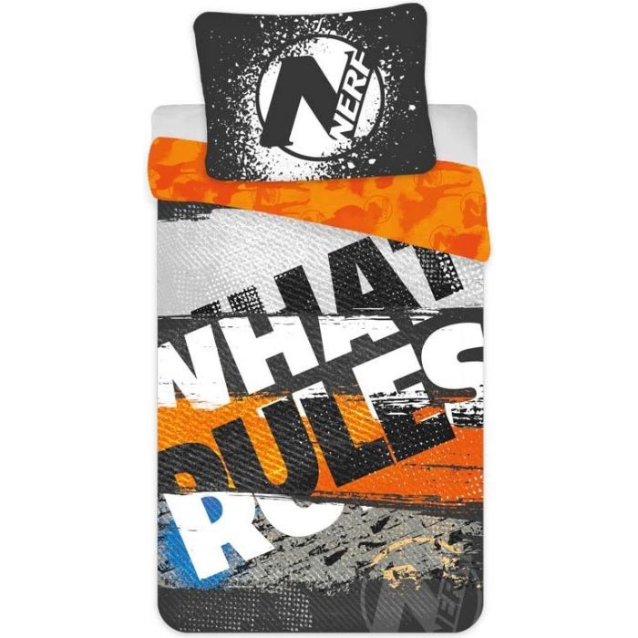 Nerf Sengetøj 140x200 Cm What Rules Dynebetræk Med   Design 100  Bomulds Sengelinned