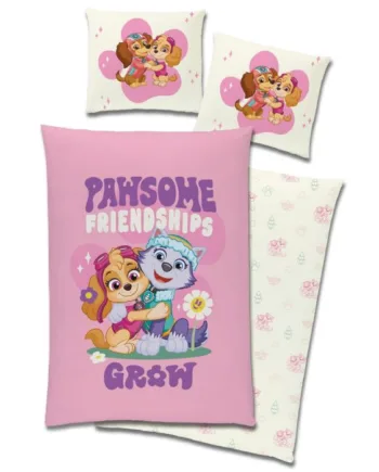 Paw Patrol Sengetøj 140x200 Cm Vendbart Design Pawsome Friendships Grow 100  Bomuld