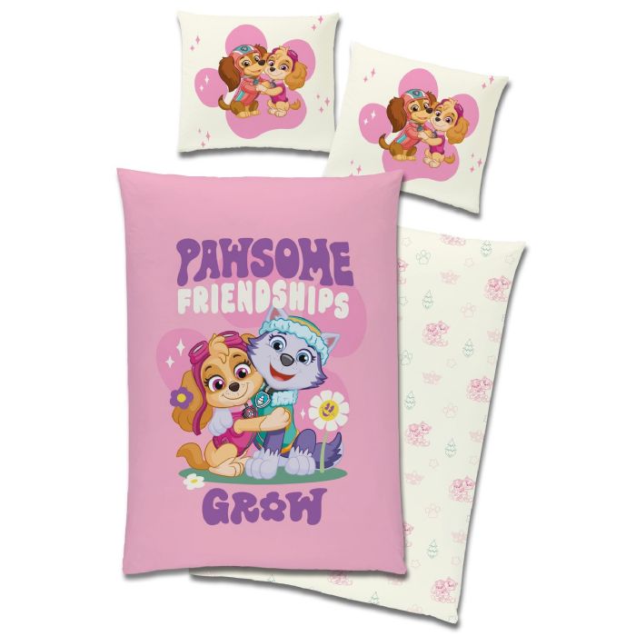 Paw Patrol Sengetøj 140x200 Cm Vendbart Design Pawsome Friendships Grow 100  Bomuld