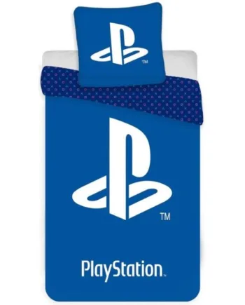 Playstation Sengetøj 140x200 Cm Blåt Ps5 Sengetøj       Design 100  Bomuld Ea Games