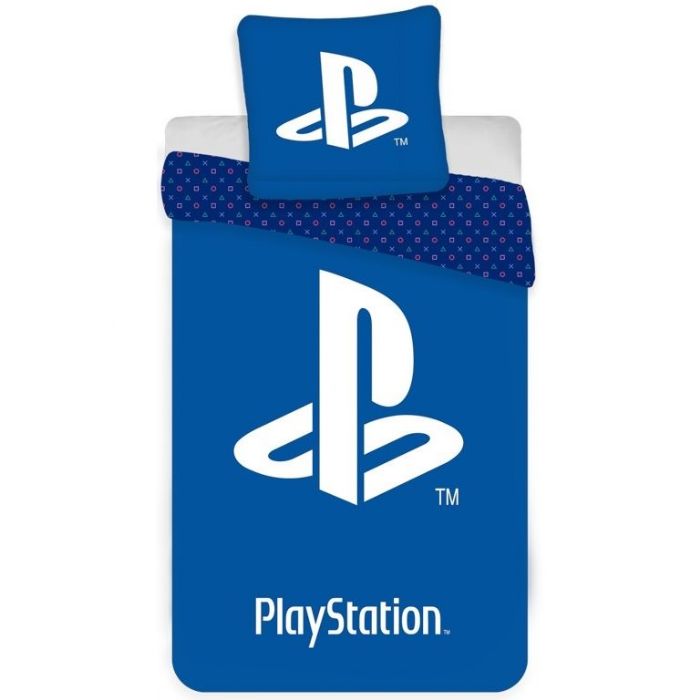 Playstation Sengetøj 140x200 Cm Blåt Ps5 Sengetøj       Design 100  Bomuld Ea Games