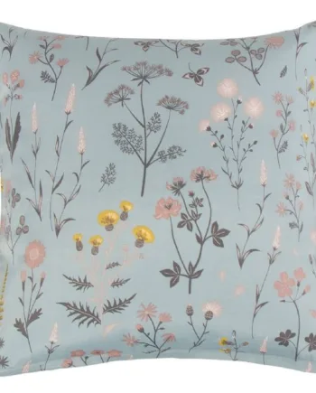 Pudebetræk 60x63 Cm Blåt Blomstret Hovedpude Betræk   Polycotton Borg Living