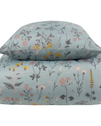 Sengetøj 140x200 Cm Blåt Blomstret Sengesæt Borg Living Sengelinned   Polycotton