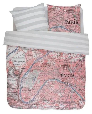 Sengetøj 140x200 Cm Paris Citymap       Dynebetræk 100  Bomulds Sengesæt Covers   Co