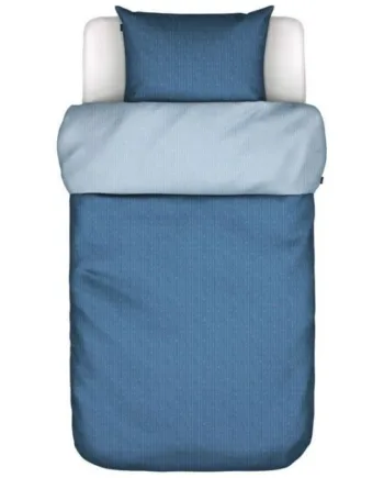 Stribet Sengetøj 140x200 Cm Toloma Blue Sengesæt Med       Design 100  Bomuldssatin Marc   Polo