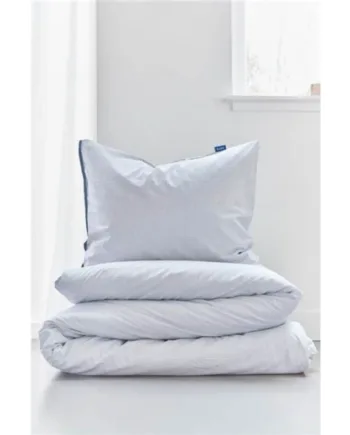 Ternet Sengetøj 140x200 Cm Blåt Sengesæt   100  Bomuldssatin Checkmate Auping Sengelinned