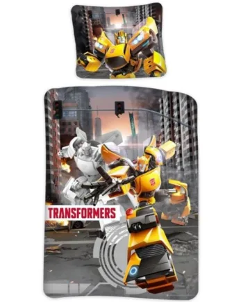 Tranformers Sengetøj 140x200 Cm Bumblebee Og Jazz Dynebetræk Med Vendbart Design 100  Bomulds Sengesæt