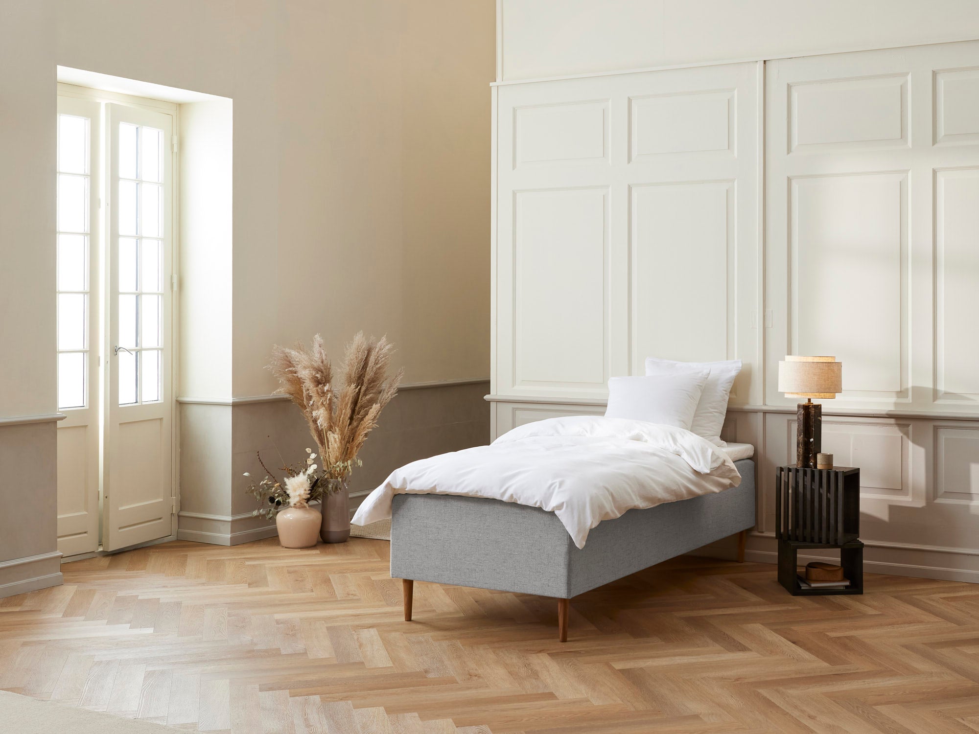 Fabrikkens Luksus   Boxmadras  Lysegrå  90x200 Cm