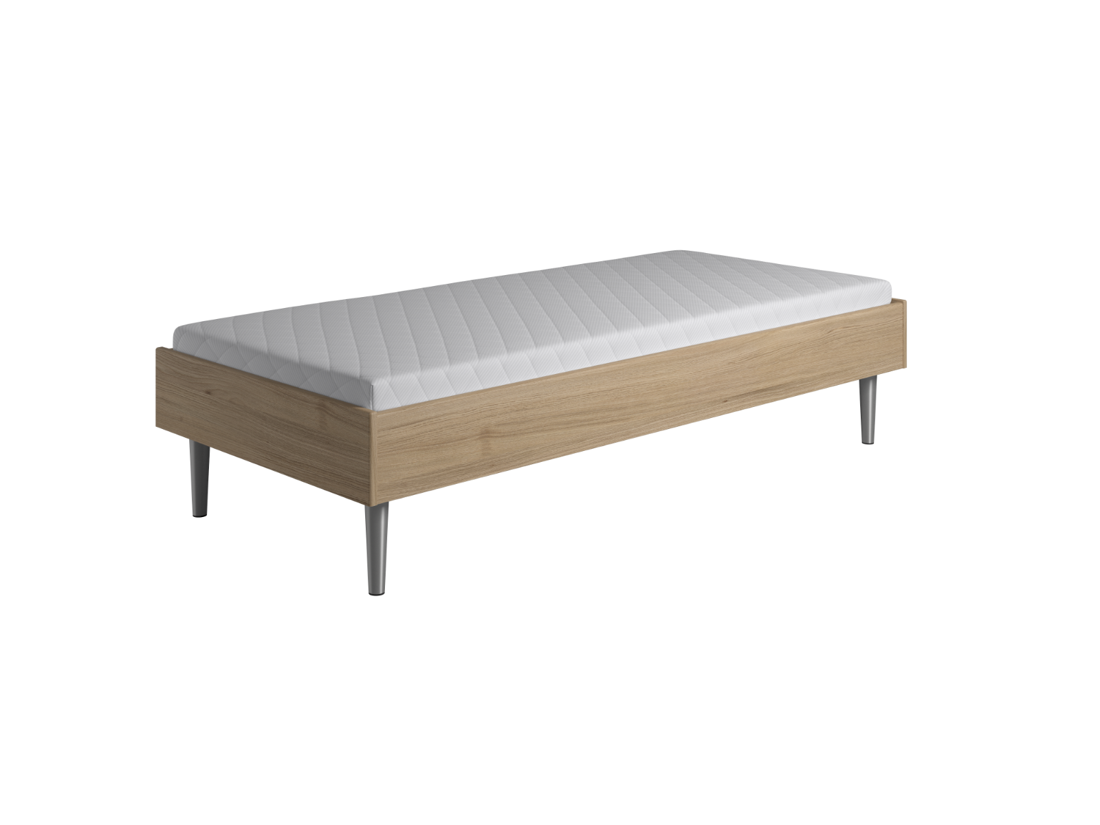 Kaagaard  380 Sengeramme-180x200-bøg-med Bærelister-metalben-uden Gavl