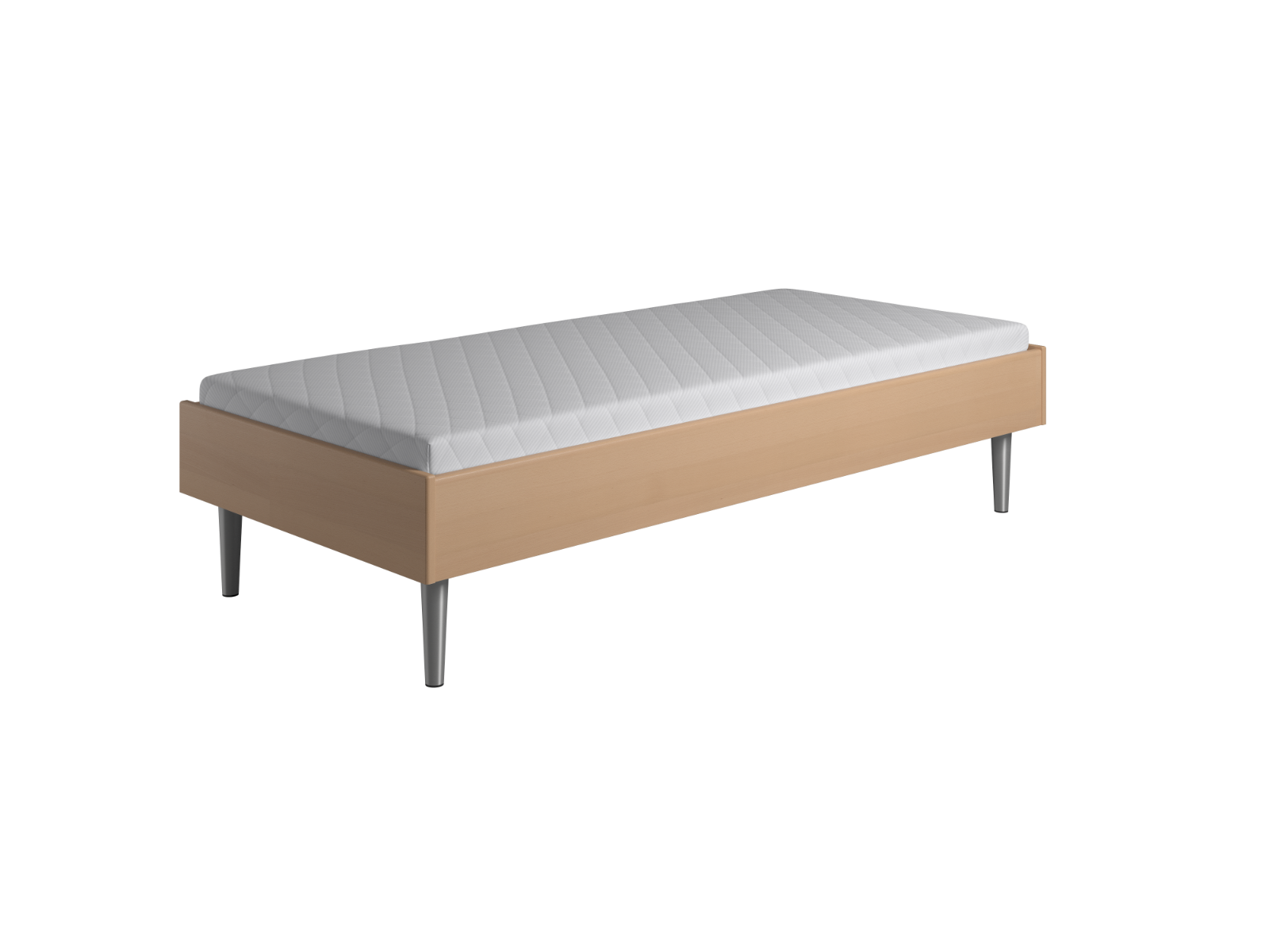 Kaagaard  380 Sengeramme-160x200-bøg-med Bærelister-metalben-uden Gavl