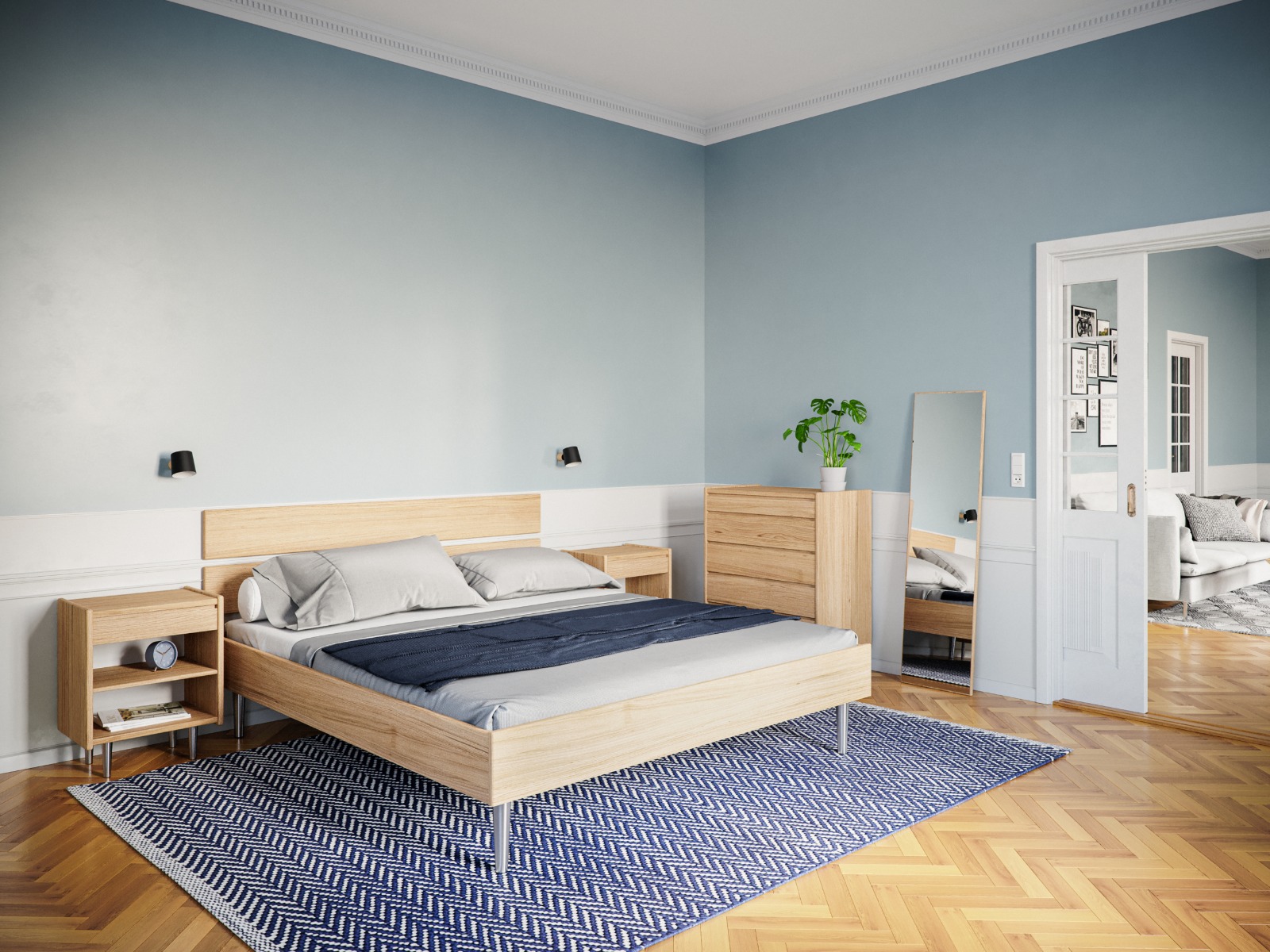 Kaagaard  380 Sengeramme-160x200-eg Oliebeh-med Bærelister-metalben-  Gavl