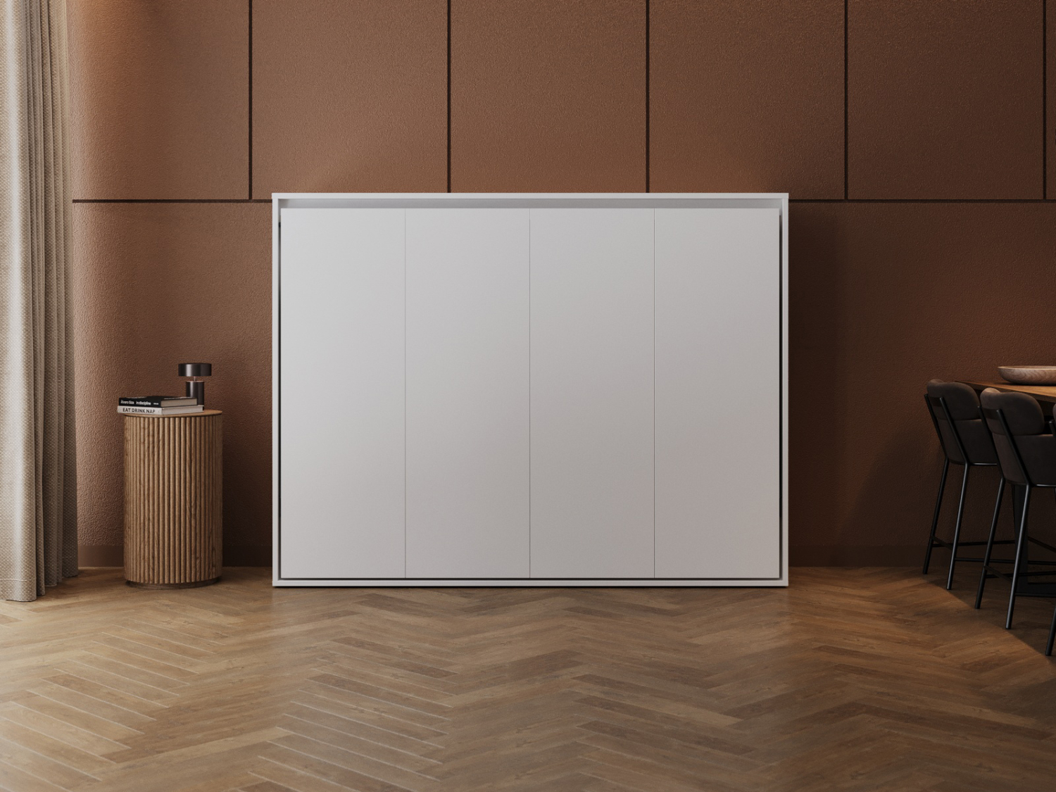 M2 Skabsseng  Lav Model 160x200cm Farve Skab: Hvid  Front: Antracit Højglans