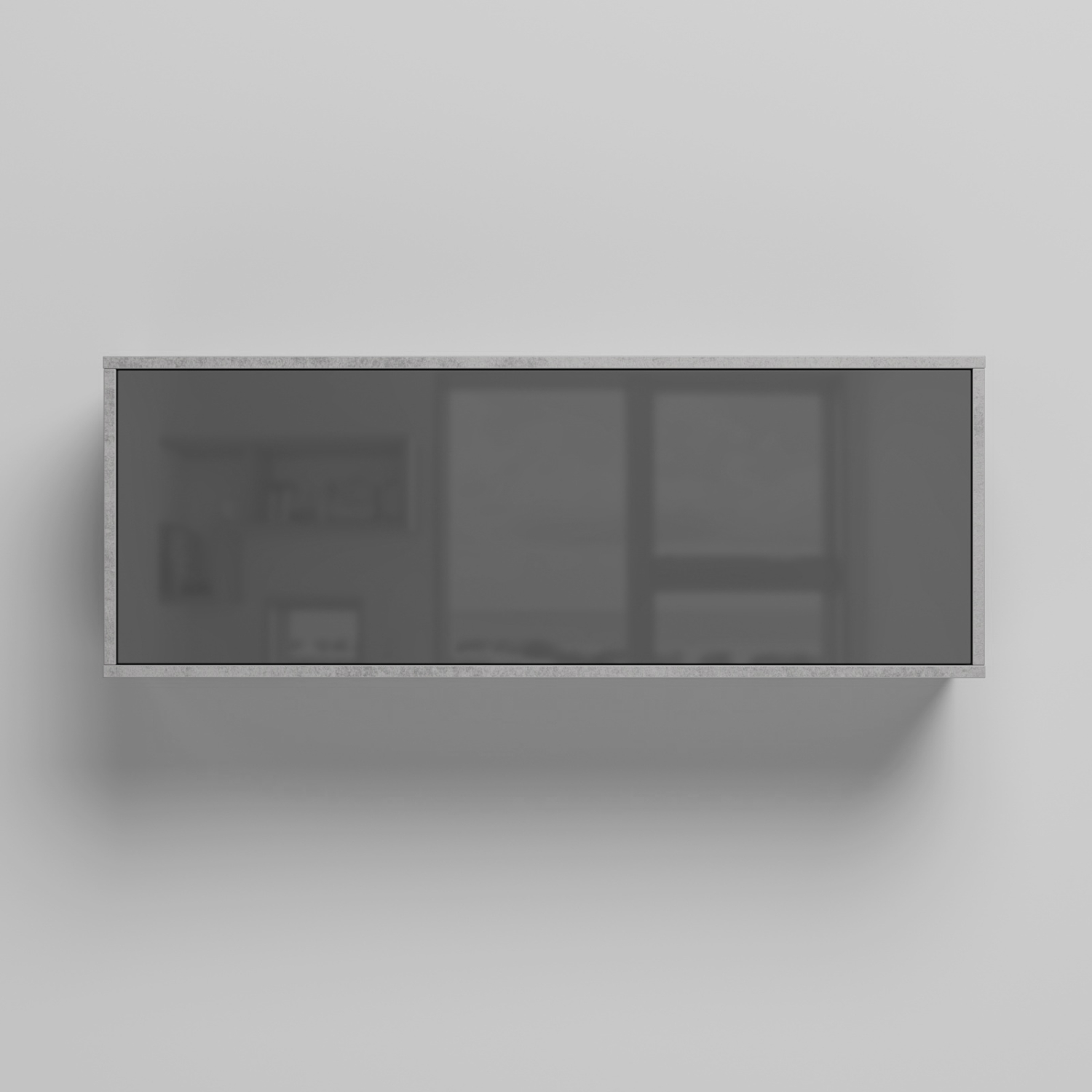 Nordic Overskab  Lav Model  110cm Farve Skab: Beton  Front: Antracit Højglans