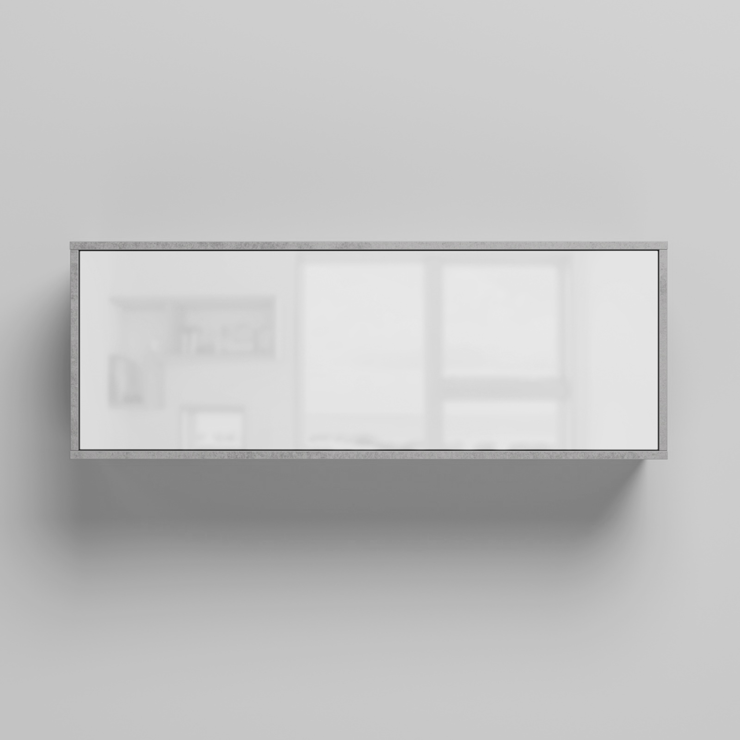 Nordic Overskab  Lav Model  110cm Farve Skab: Beton  Front: Hvid Højglans