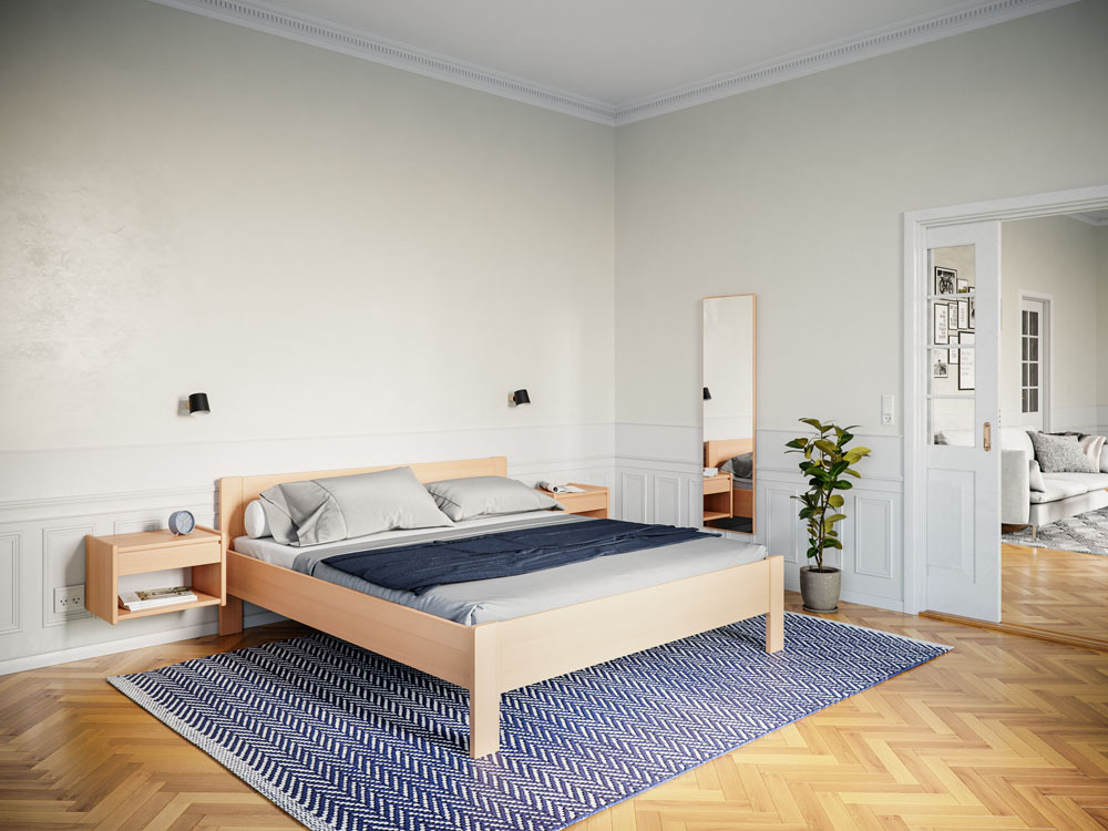 Kaagaard  Sengeramme Med Elevationsbund Og Madras 80x200 Cm Bøg