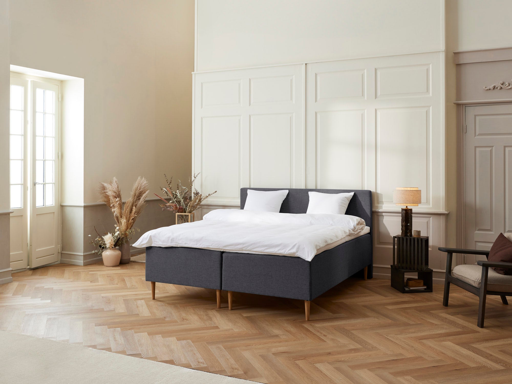 Fabrikkens Luksus   Boxmadras  Antracit  210x210 Cm