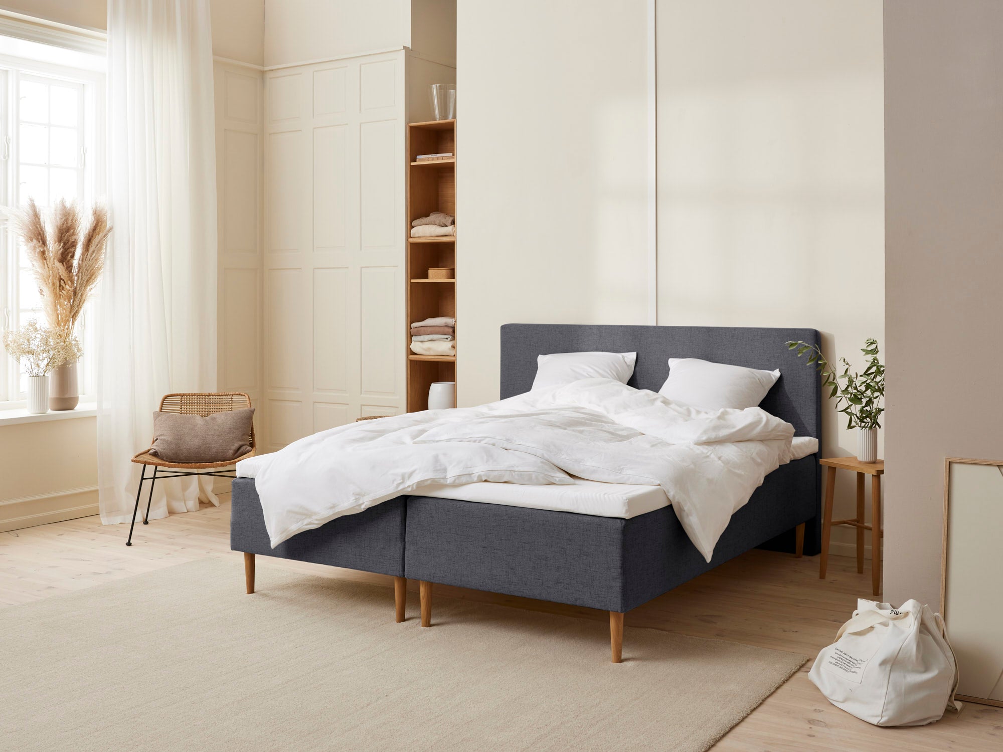 Fabrikkens Trykaflastende   Boxmadras  Antracit  160x200 Cm
